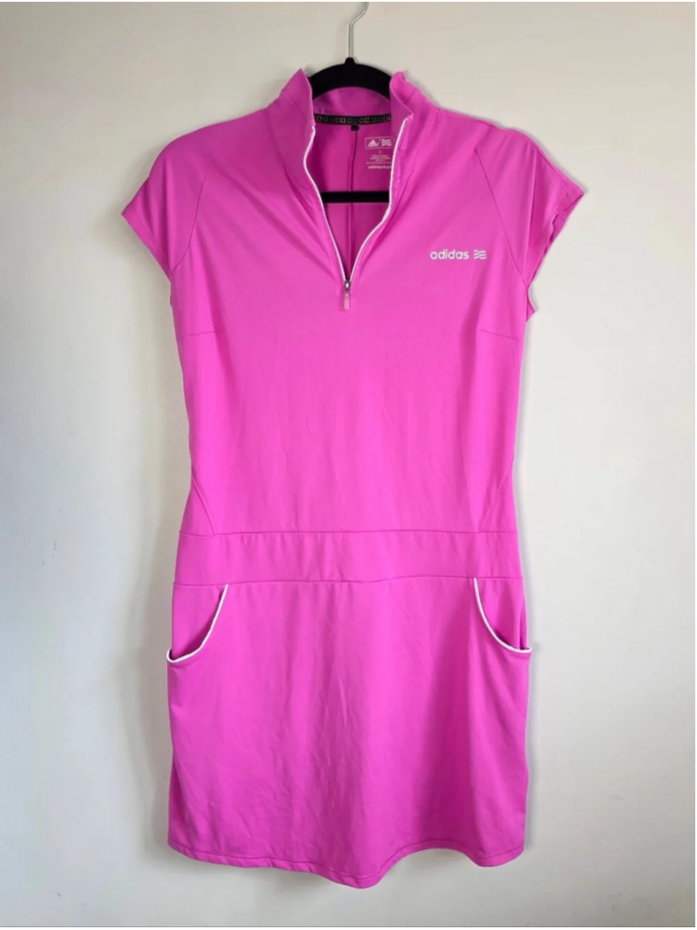 Adidas Golf Pink Zip Front Athletic Dress Womens Size 4 Sleeveless Performance - Picture 2 of 8